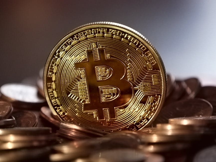 Digital cryptocurrency Bitcoin coin